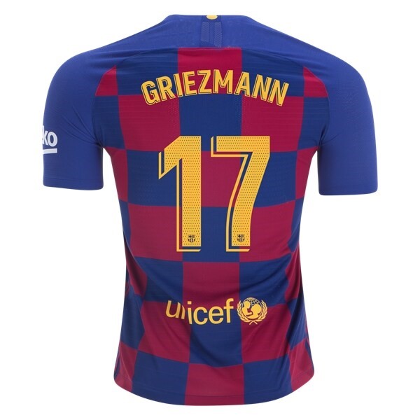 Camiseta Barcelona NO.17 Griezmann 1ª 2019-2020 Azul Rojo